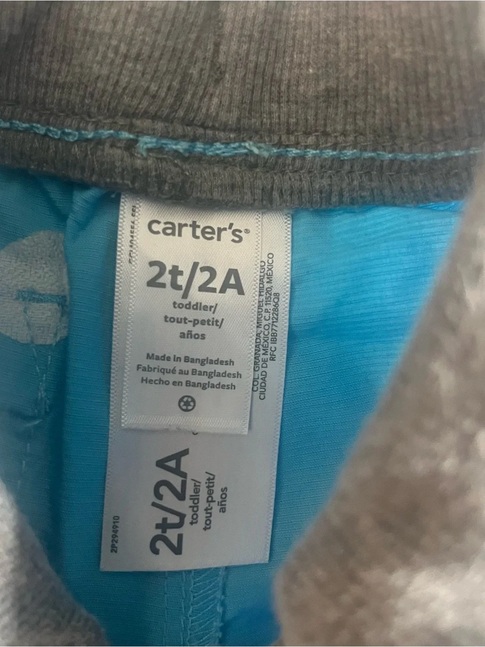 Carter’s Toddler Boys Turquoise Pull On Cotton Twill Dock Shorts Sz 2T